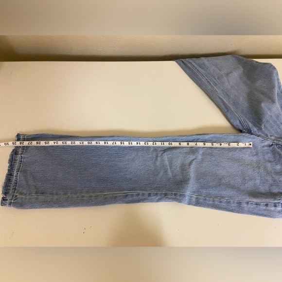 Pacsun Blue jeans Stretch High rise Bootcut Size 27 Raw Hem Faded - Picture 7 of 8